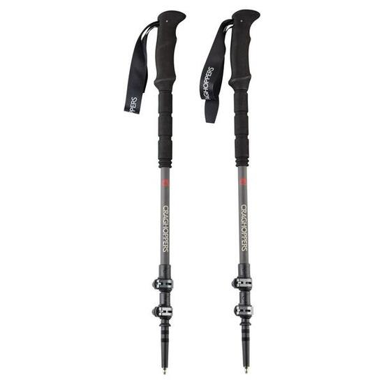 Treklite Carbonio Bastoni da Trekking Misura Confezione 2 Grigio Carbone Nero