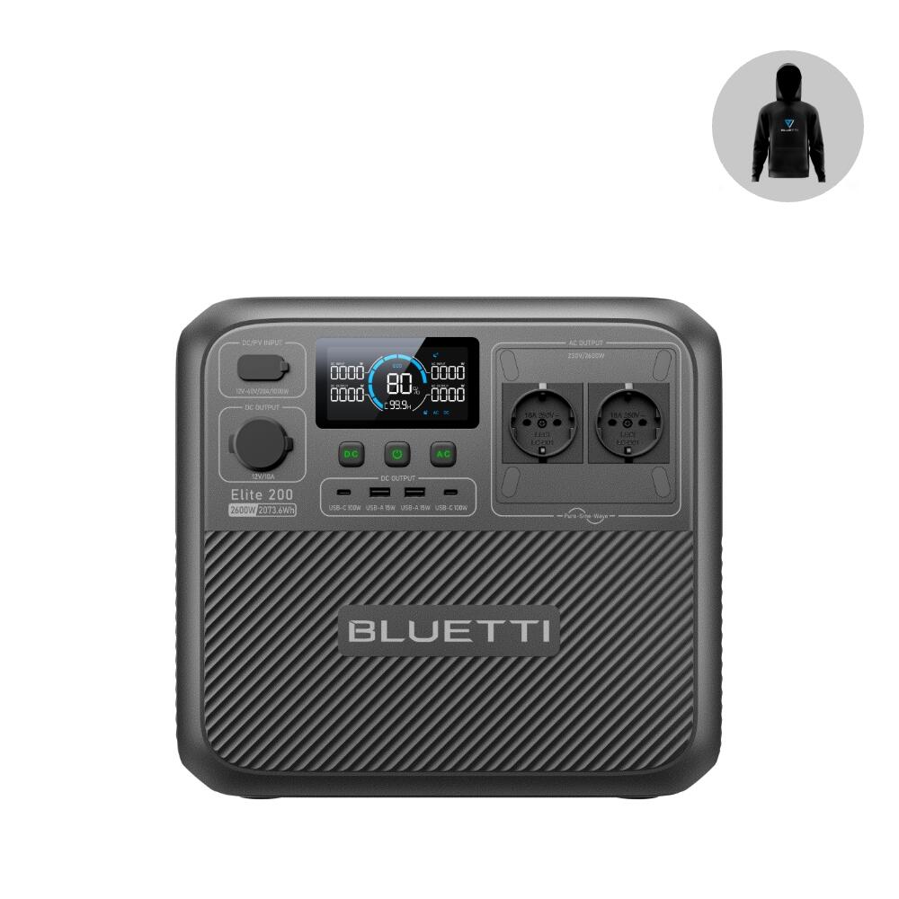 BLUETTI Estação de energia portátil BLUETTI Elite 200 V2,2600 W para campismo,emergência