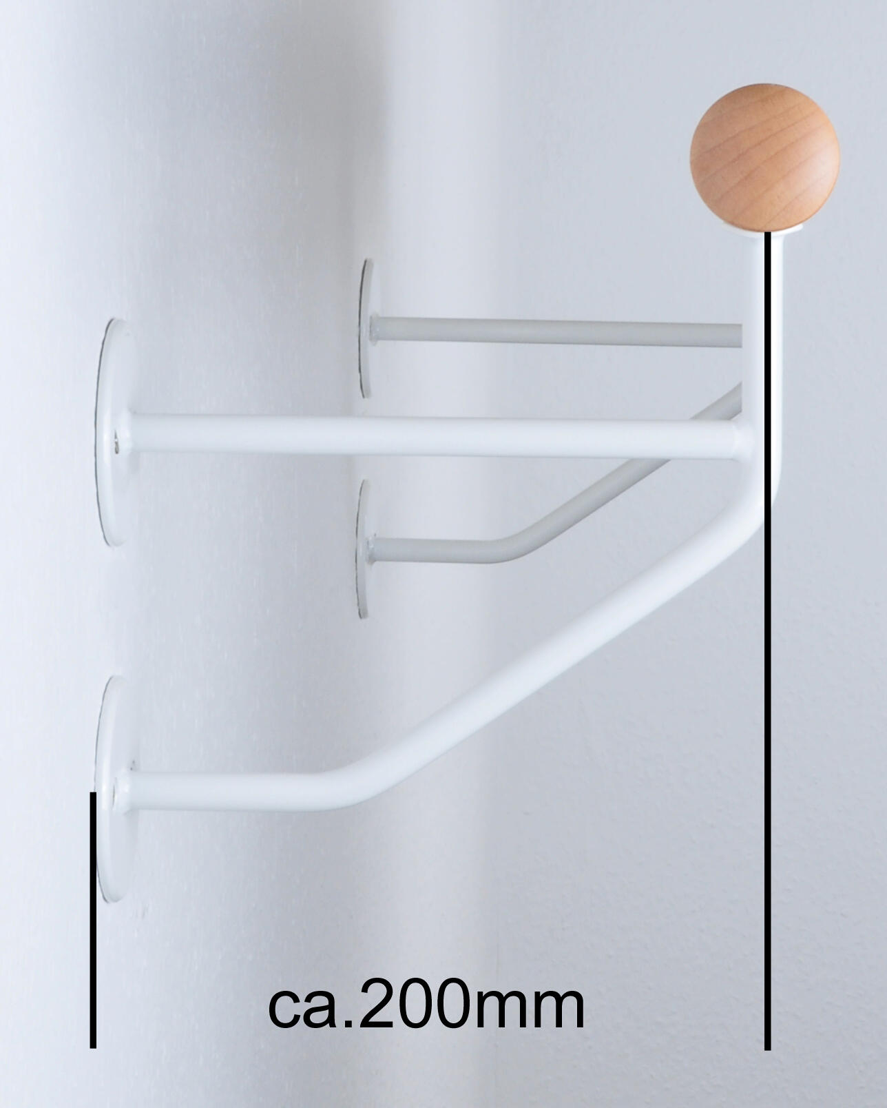 2 x Halter EXPERT mit doppelter Befestigung, 200mm Wandabstand in weiss 5/5