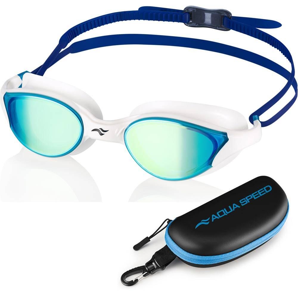 AQUA SPEED Plavecké zrcadlové brýle ​​Vortex Mirror s pouzdrem bílá