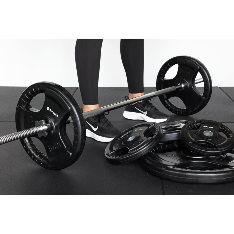 IVOL Barbell - Halteră - Bară de fitness - 150 cm - Închidere cu șurub