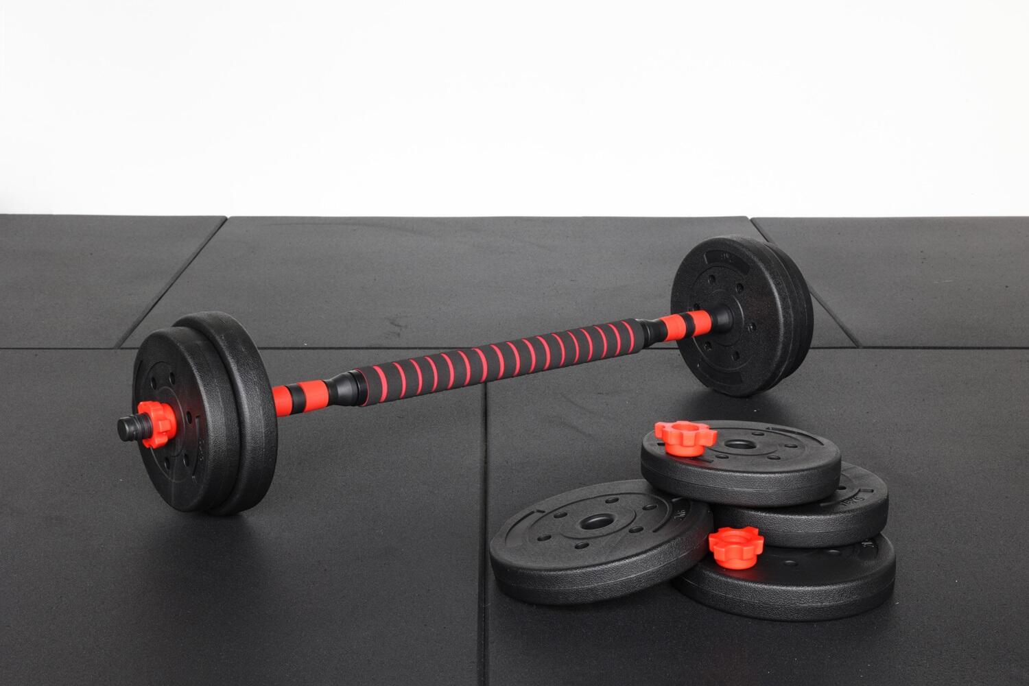 Dumbbell Set 15kg - Barre d'haltères avec poids - Barre de fitness - Noir 2/3