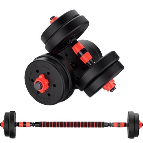 Ivol - Dumbbell Set 15kg - Barre D'Haltères Avec Poids - Barre De Fitness - Noir - Haltère - Noir|rouge - 15 Kg - Decathlon