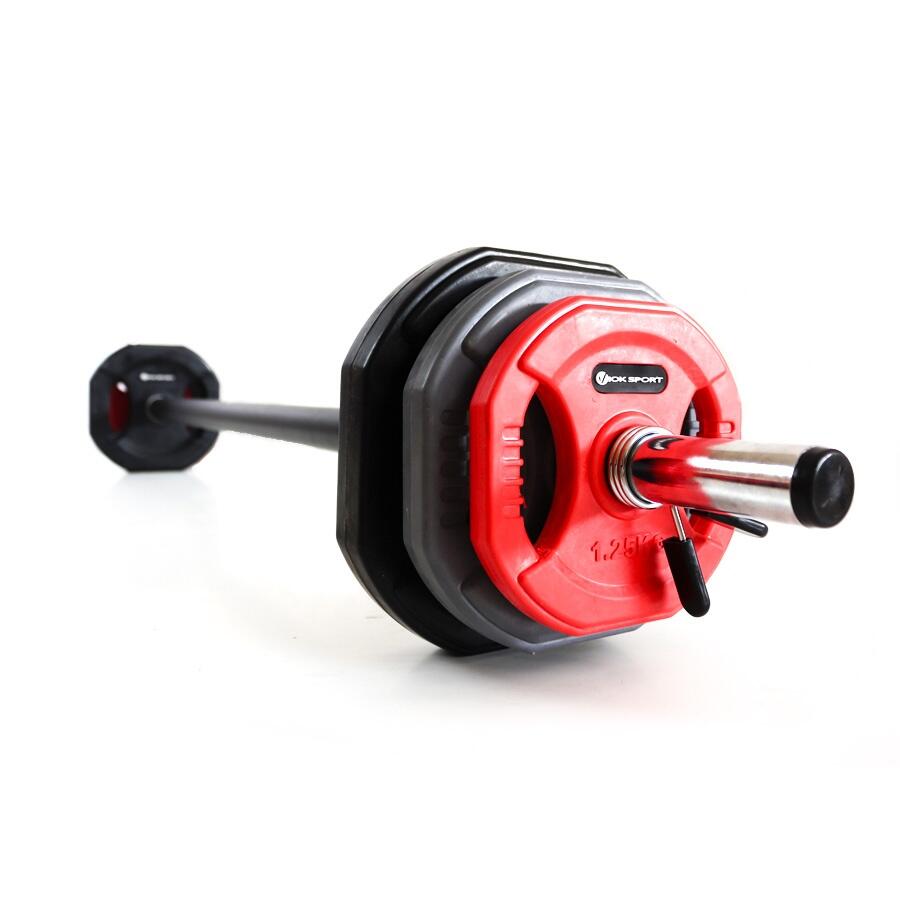 Kit de barra e discos de musculação viok sport
