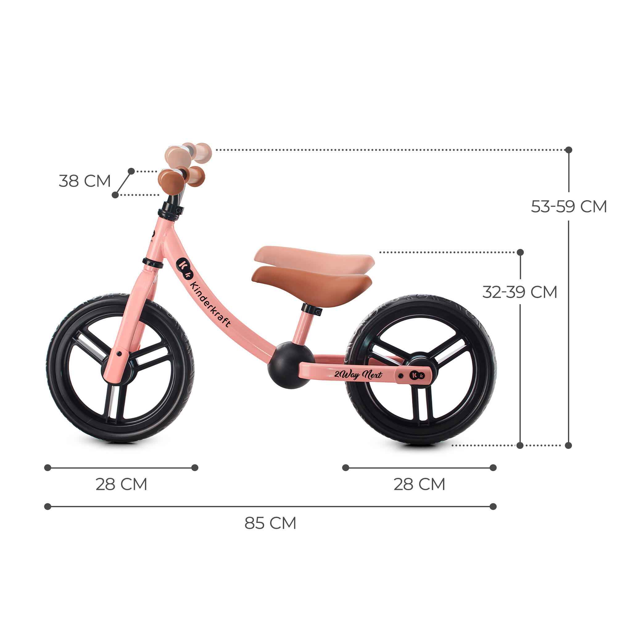 BICICLETA FARA PEDALE, KINDERKRAFT - 2WAY NEXT, PORTOCALIU, 12INCH, ROSE PINK 7/7