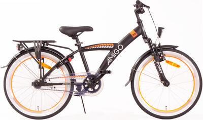 Amigo jongensfiets roady 20 inch jongens terugtraprem zwart/oranje