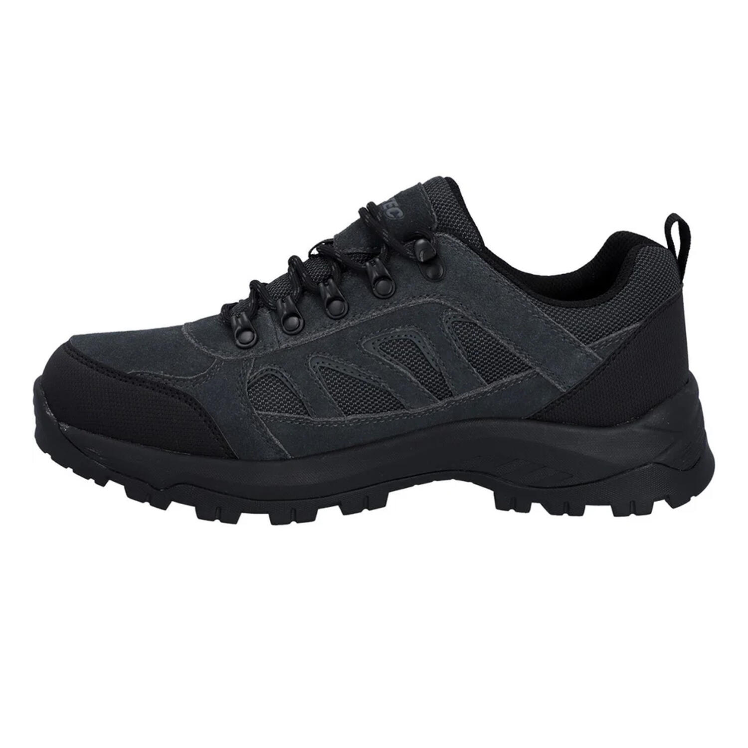 Mens Bandera Expedition Suede Low Walking Shoes (Charcoal/Black) 3/4