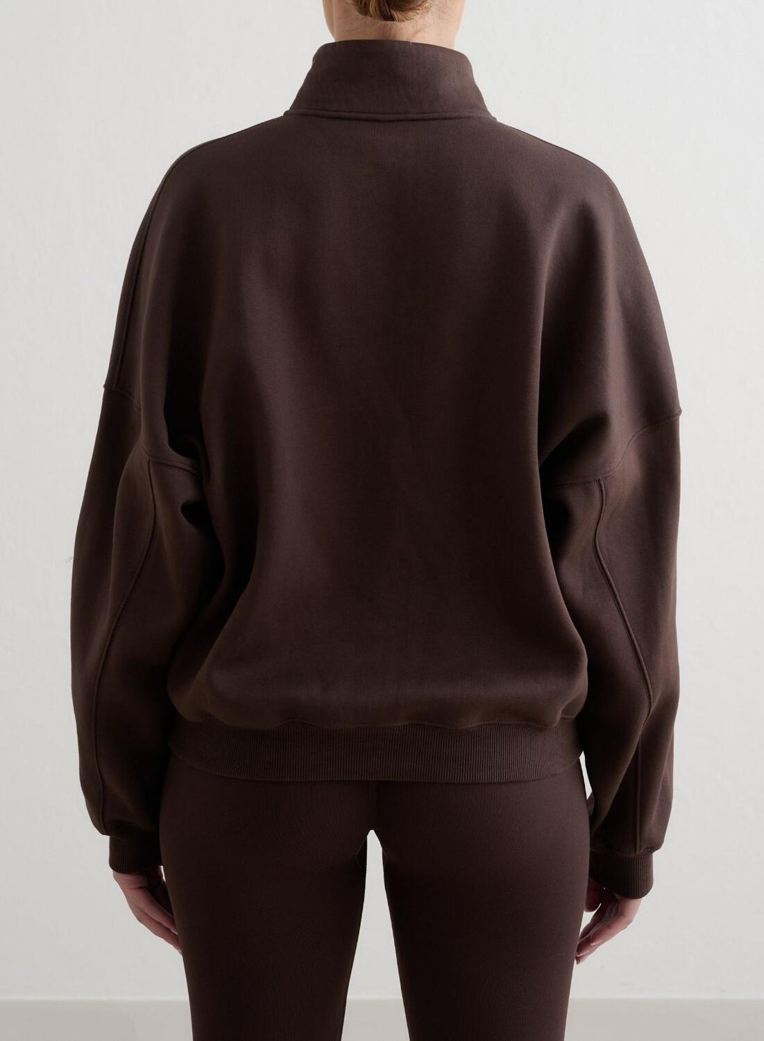 Femme Sweatshirt Demi-zip Varsity Chocolat 2/6