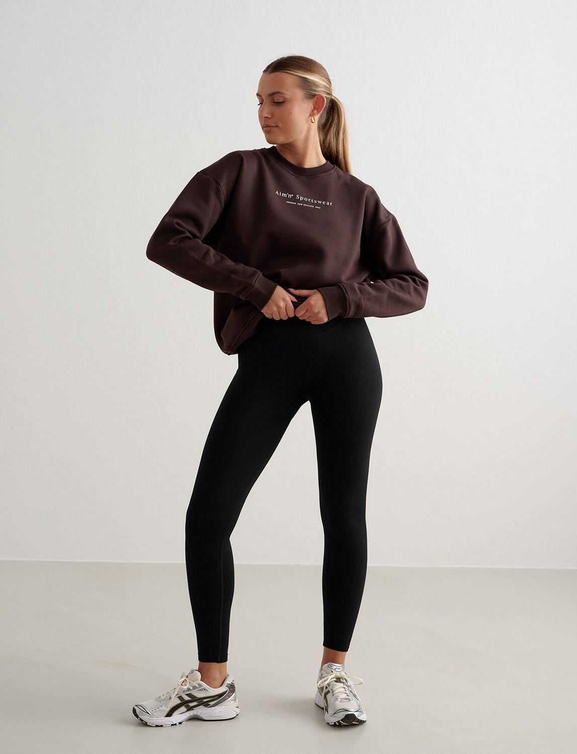 Femme Sweatshirt Marron Foncé 2/5