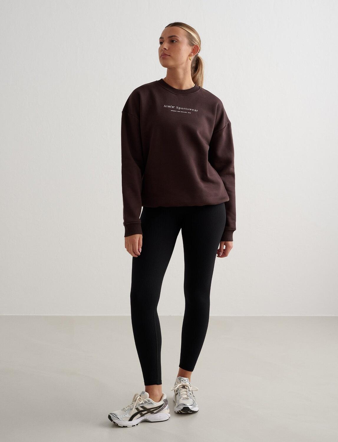 Femme Sweatshirt Marron Foncé 5/5