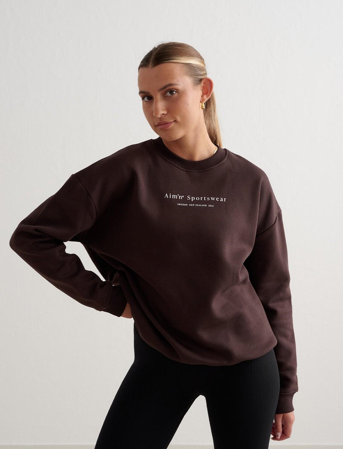 AIM'N Damen Sweatshirt Dunkelbraun