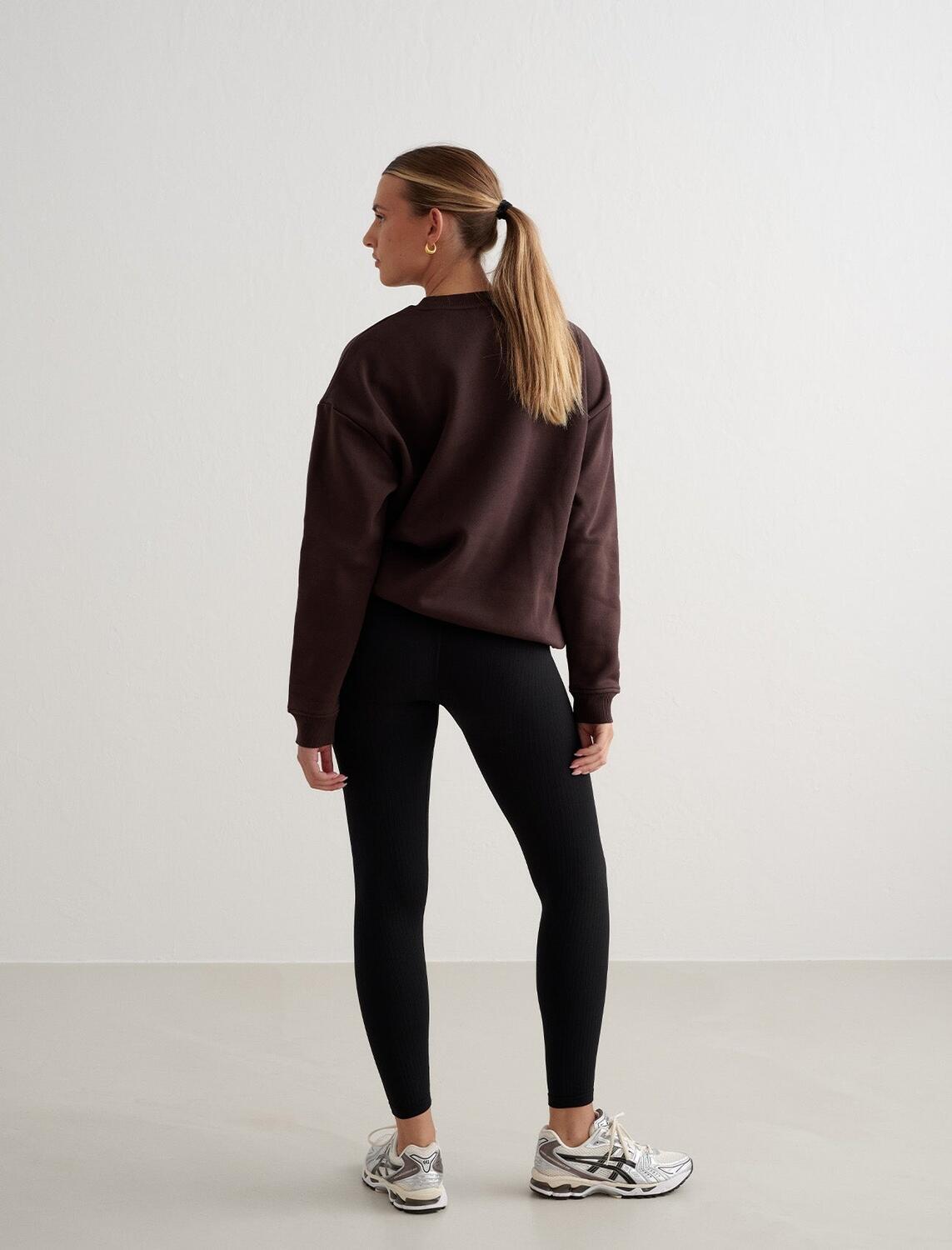 Femme Sweatshirt Marron Foncé 4/5