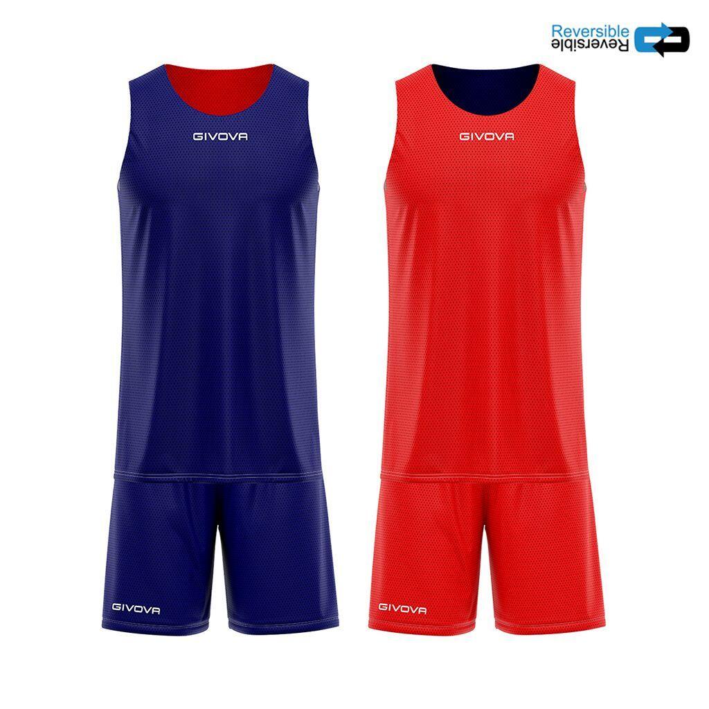Givova - Ensemble Maillot Et Short Réversible Enfant Givova - Chemise Sans Manche - Bleu|rouge - 32 3xs - Decathlon