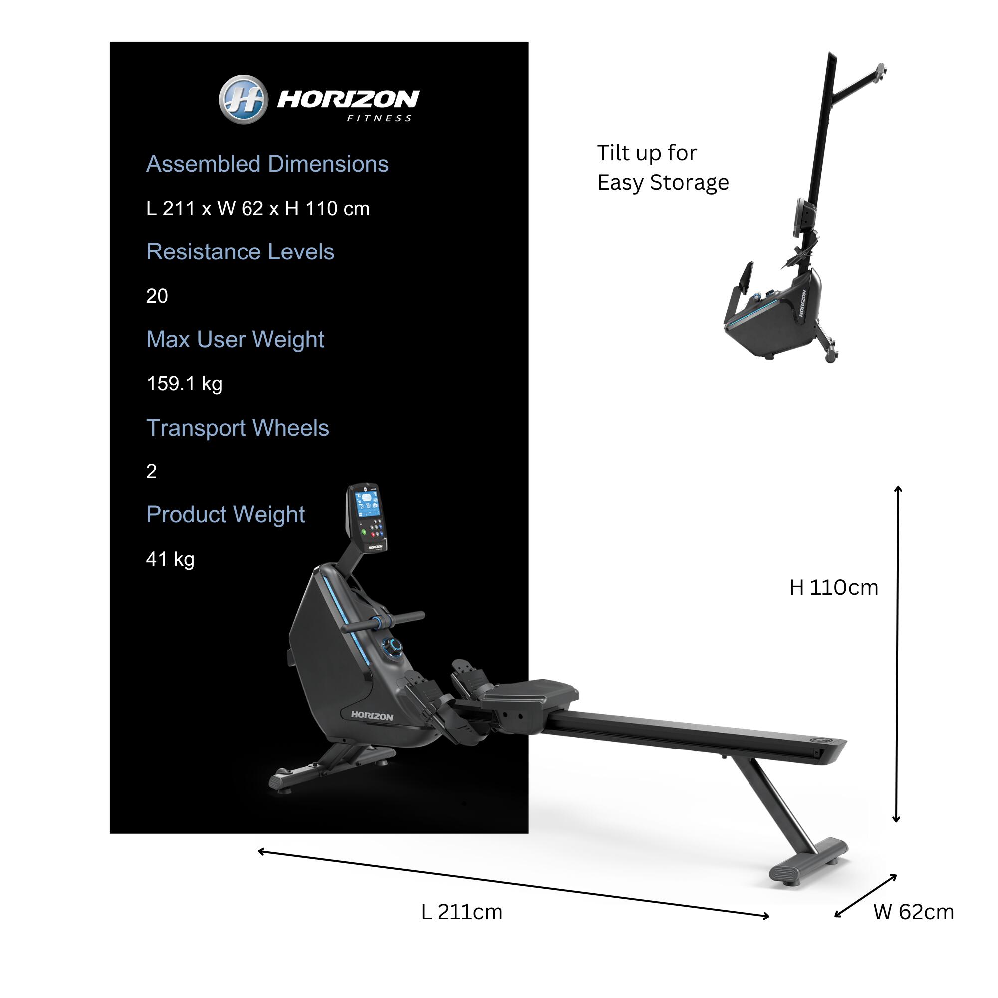 Horizon Oxford 6 Rower 2/8