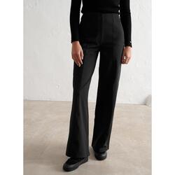 Femme Pantalon Chaud à Plis Noir