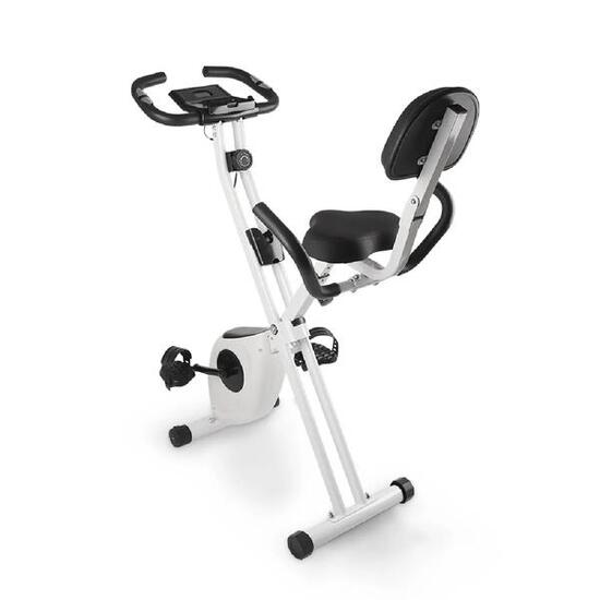 Vélo d’appartement pliable avec dossier, écran LCD et 8 résistances