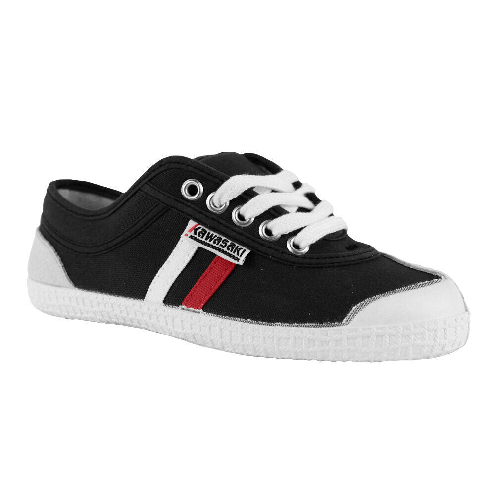 Kawasaki Retro 23 Canvas Shoe K2360W14 Black Red/White Stripe 2/5
