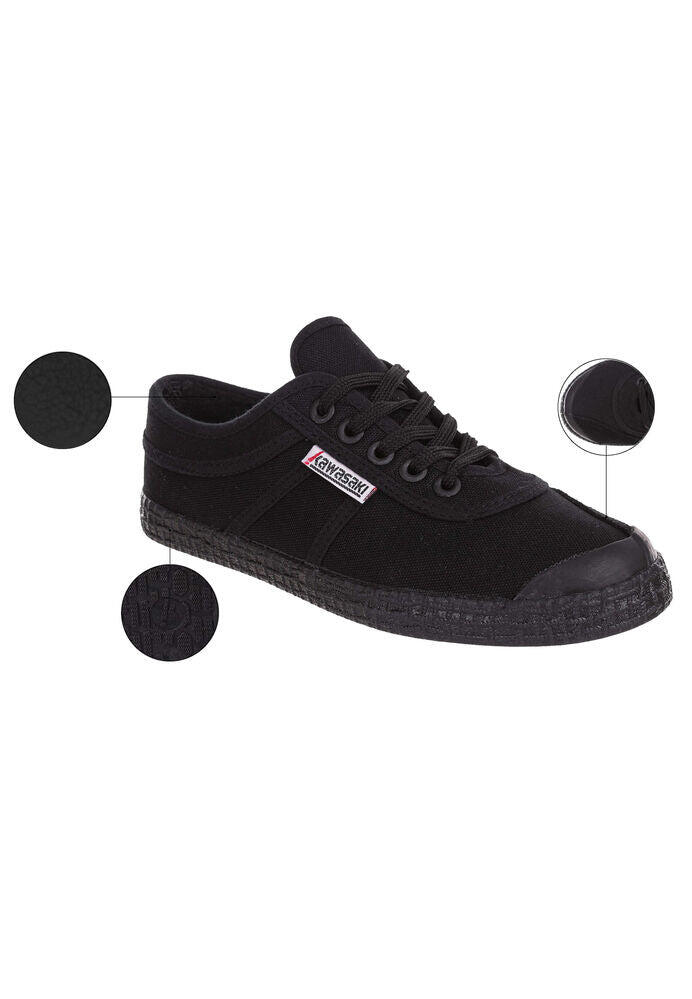 Kawasaki Original Teddy Canvas Shoe K204501 1001S Black Solid 4/5