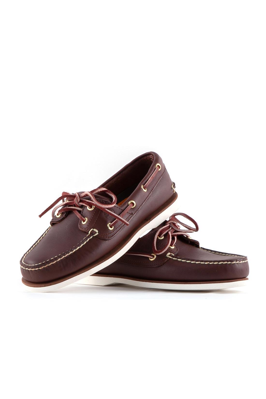 Scarpe da barca uomo 2-eye in pelle marrone 2/7