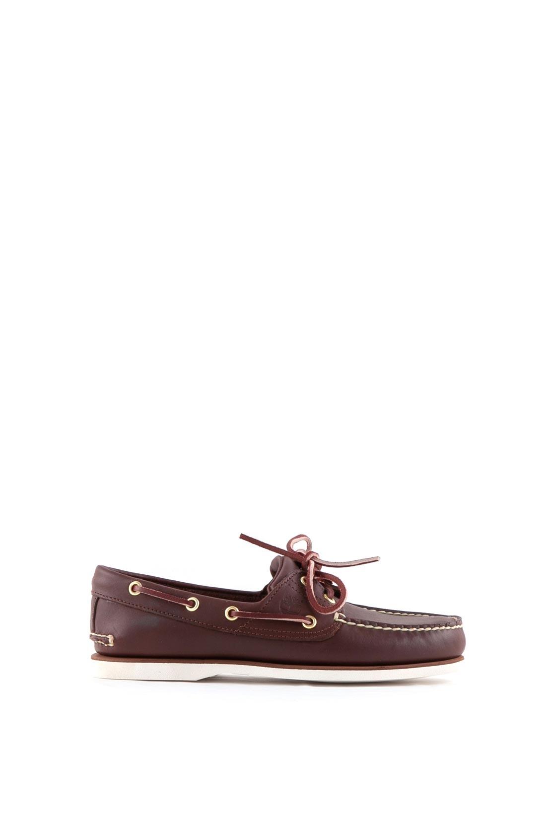 Scarpe da barca uomo 2-eye in pelle marrone 1/7