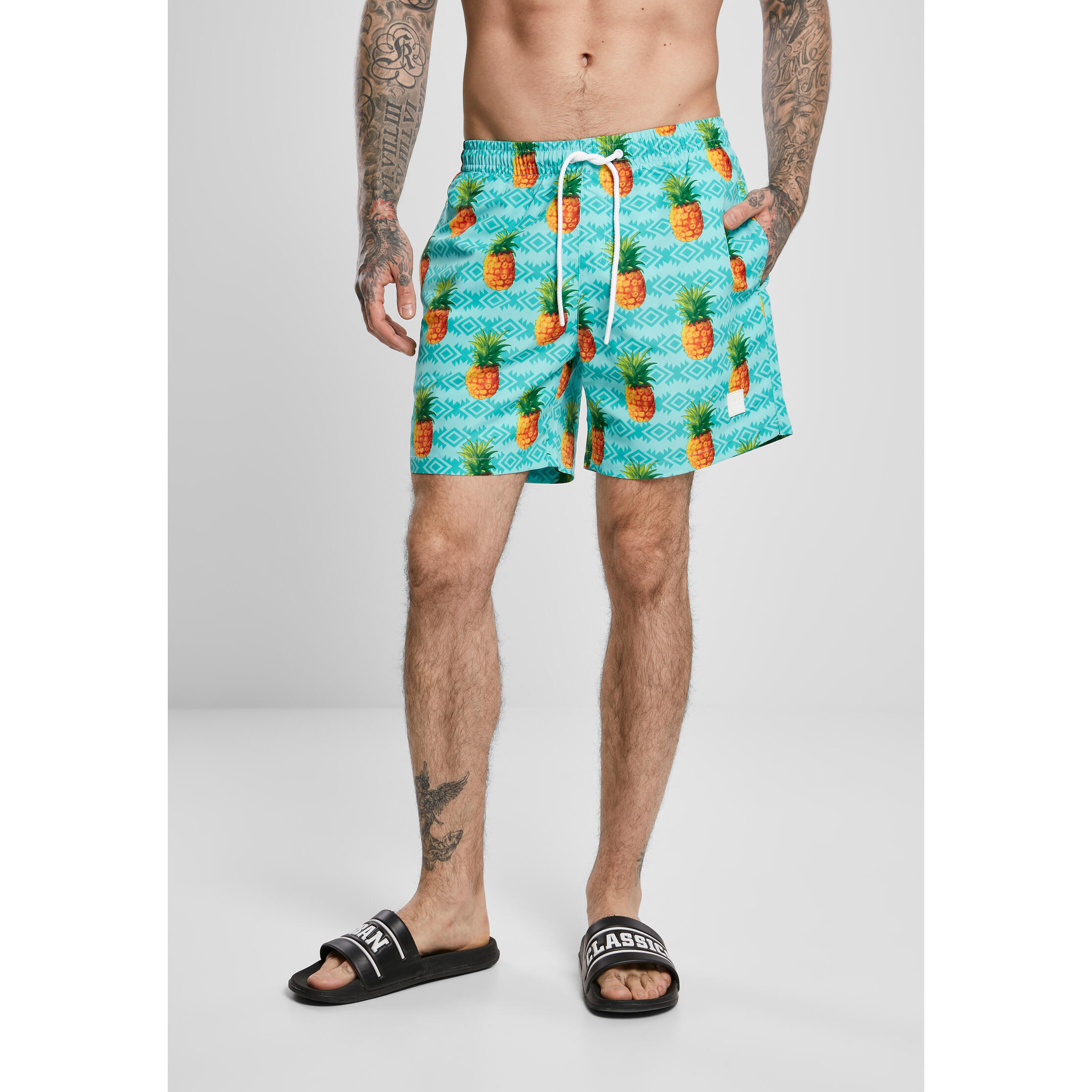 Urban Classics - Short De Bain Urban Classics Pattern - Short De Bain - Bleu|orange - 48 Xl - Decathlon
