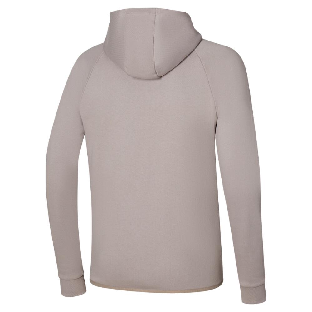 Mizuno Men's Zip Hoodie Athletics RB Sweat Full Zip Grey Jacket Top 3/3