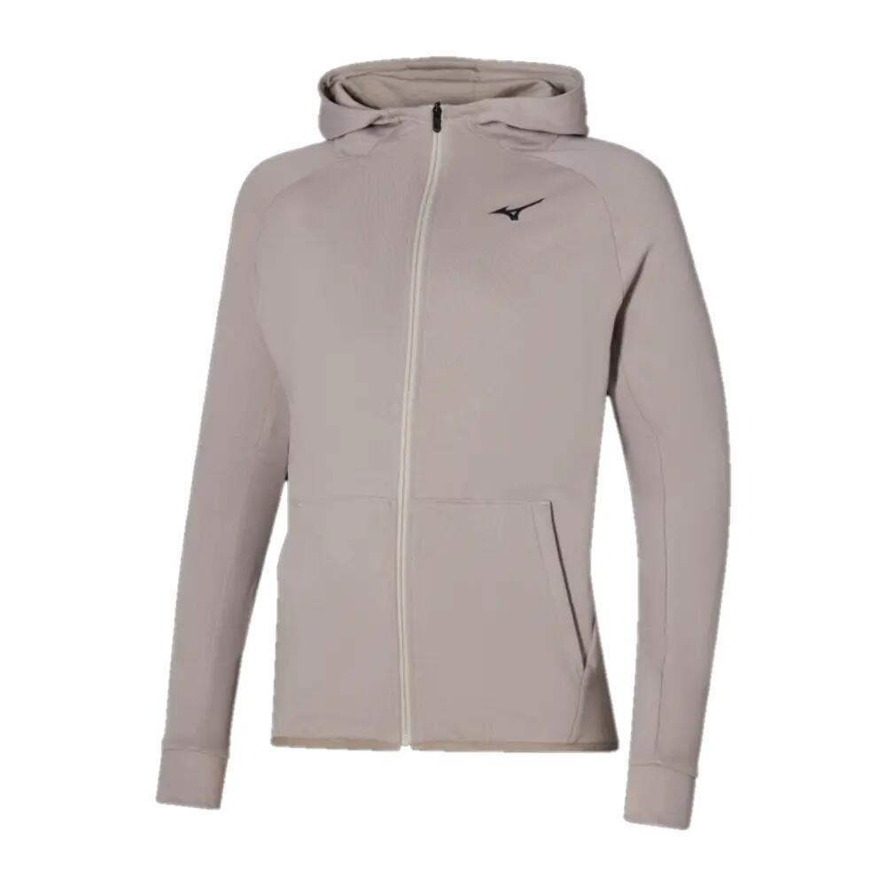 Mizuno Men's Zip Hoodie Athletics RB Sweat Full Zip Grey Jacket Top 2/3