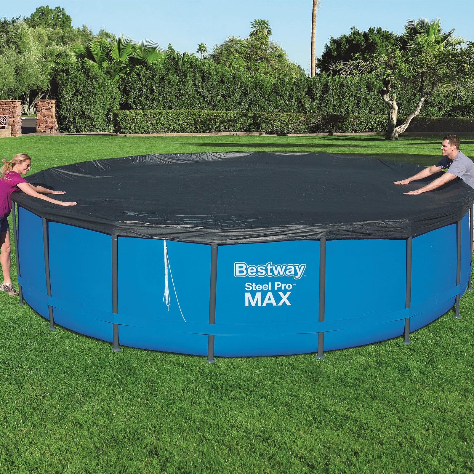 Cobertor Invierno para Piscina Desmontable Bestway Ø555 cm Redonda 2/6