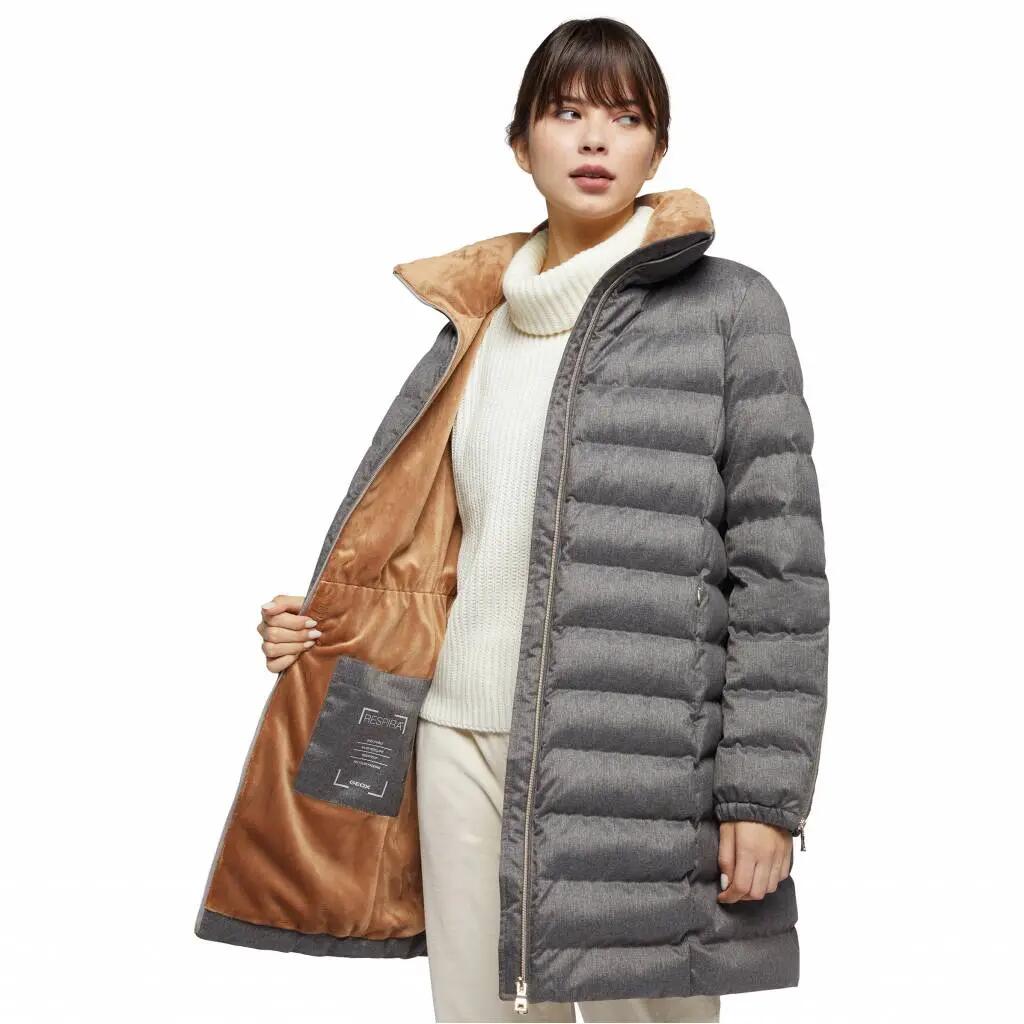 Kurtka GEOX W ILDE PARKA FLANPRINTED Szary 5/5