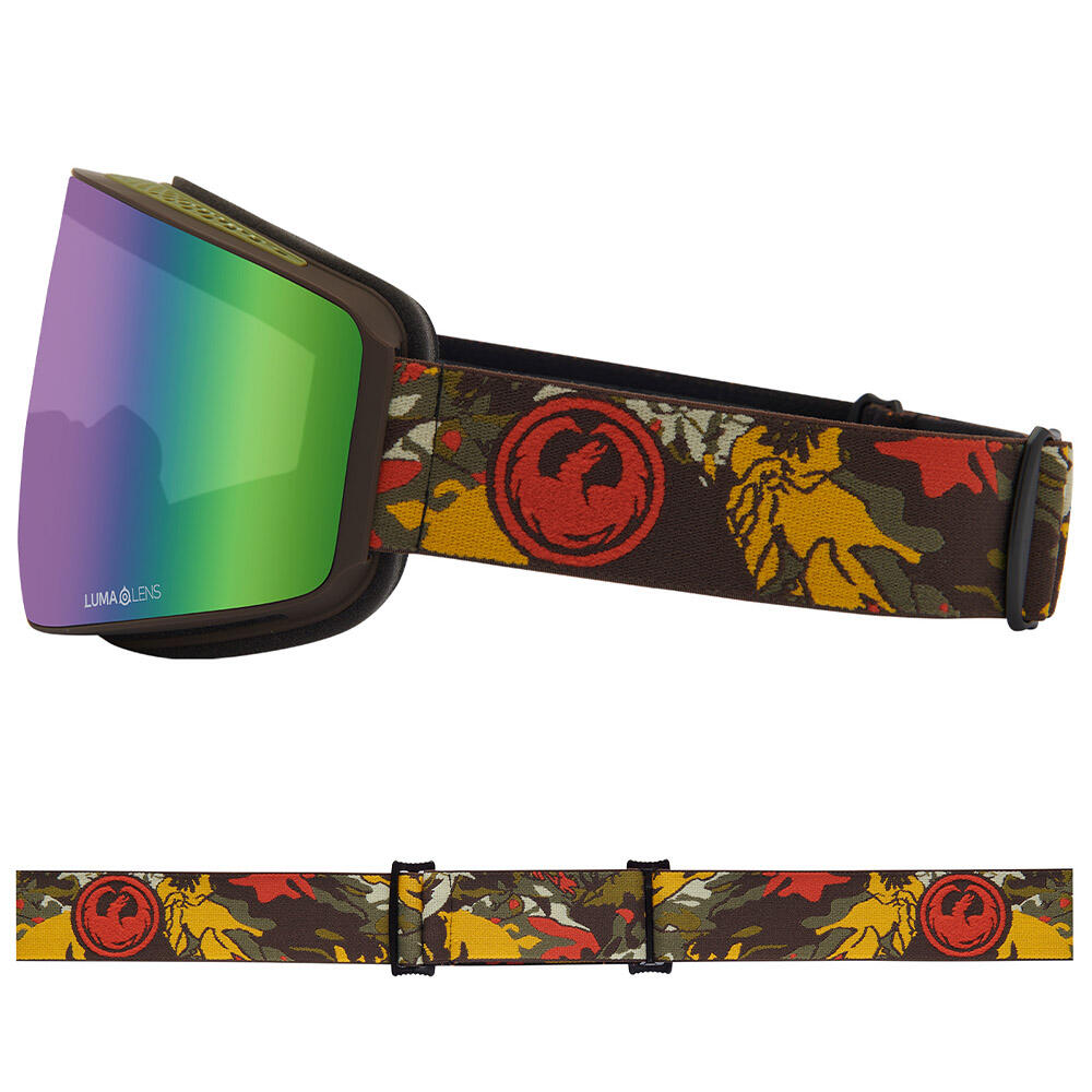 PXV Unisex Skibrille - Leafy Camo/LL Green Ionized & LL Violet 4/7