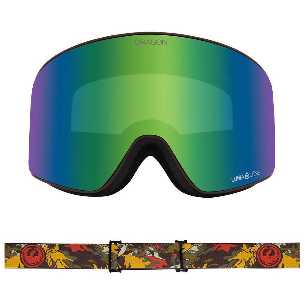 PXV Unisex Skibrille - Leafy Camo/LL Green Ionized & LL Violet 3/7