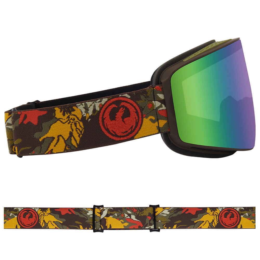 PXV Unisex Skibrille - Leafy Camo/LL Green Ionized & LL Violet 5/7