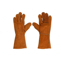 Paire de gants de barbecue VAGGAN en cuir 35 cm - Taille XL