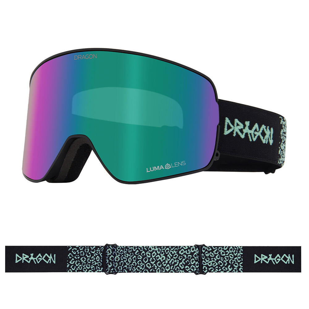 Dragon - Nfx2 Lunettes De Ski Unisexes - Thrill/ll Celeste Ir & Ll Amber - Masque De Ski - Noir|orange|vert - Taille Unique - Decathlon
