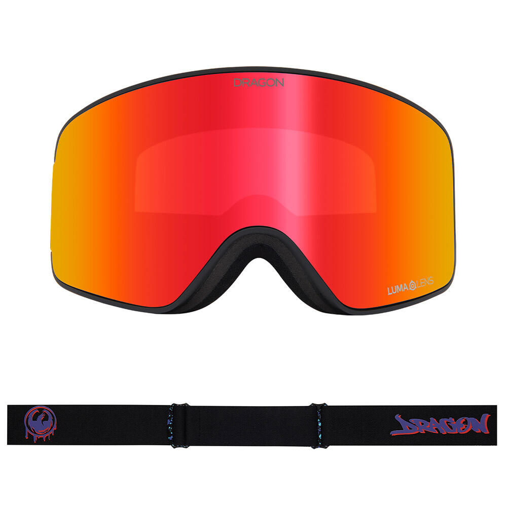 NFX MAG OTG Unisex Snow Goggles - Rattled/Lumalens Red Ionized