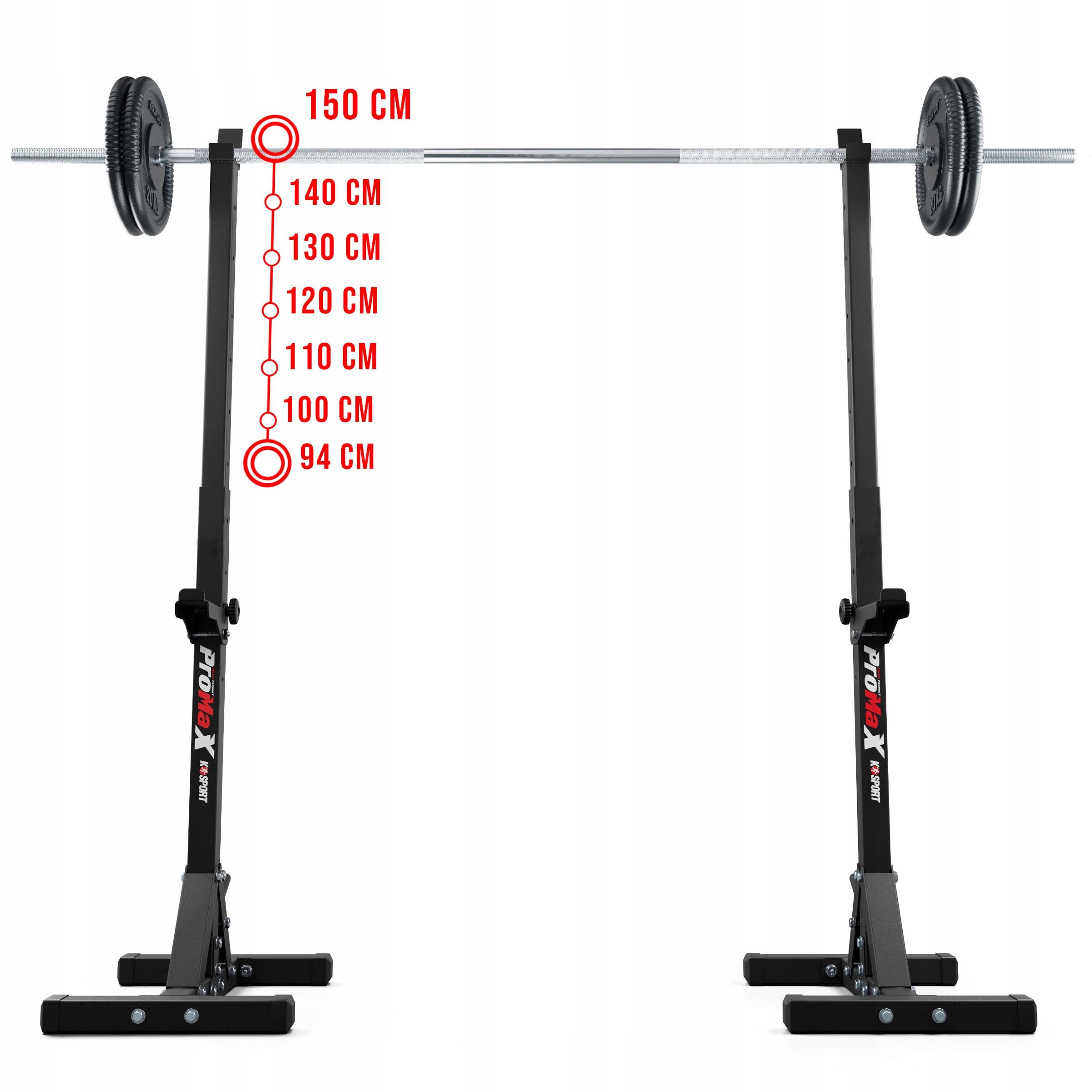 Stojaki treningowe pod sztangę regulowane asekuracja 2szt K-sport KSH015 2/7