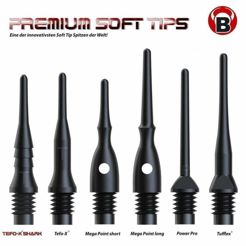 BULL'S Tefo-X Shark Soft Tips 6mm(2BA) 1000stk. natur 2/3