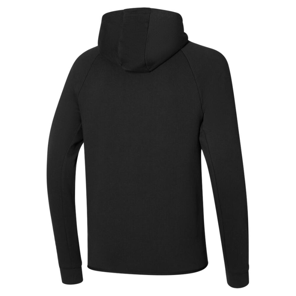 Mizuno Men's Zip Hoodie Athletics RB Sweat Full Zip Black Jacket Top 3/3