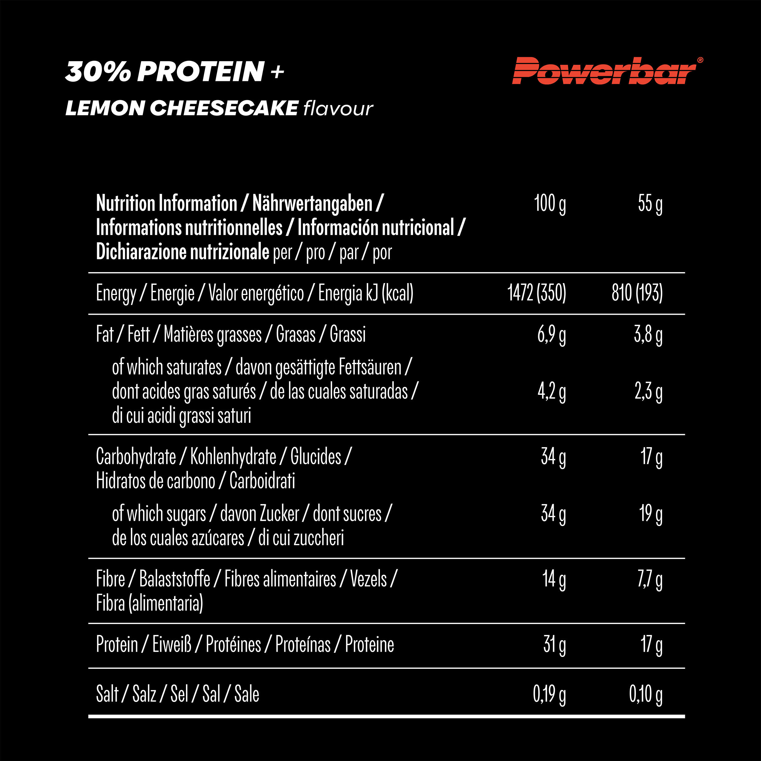 Lot de 15 Barres PowerBar ProteinPlus 30 % - Lemon-Cheescake 5/7