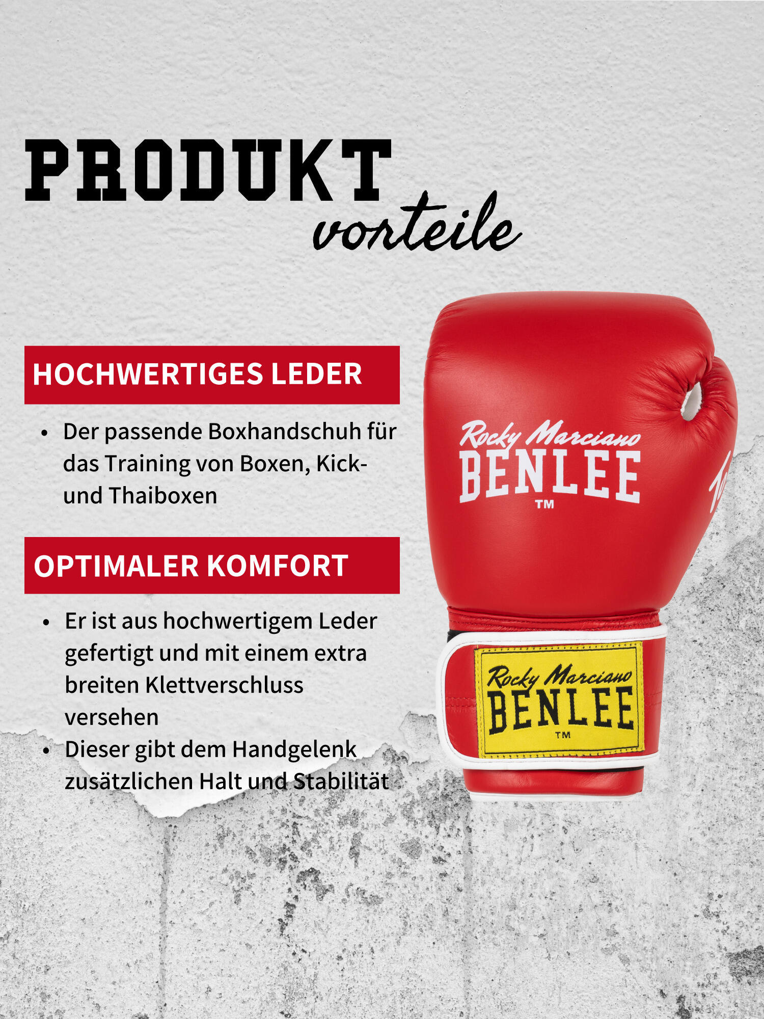 Gants de boxe en cuir Benlee Tough 7/7