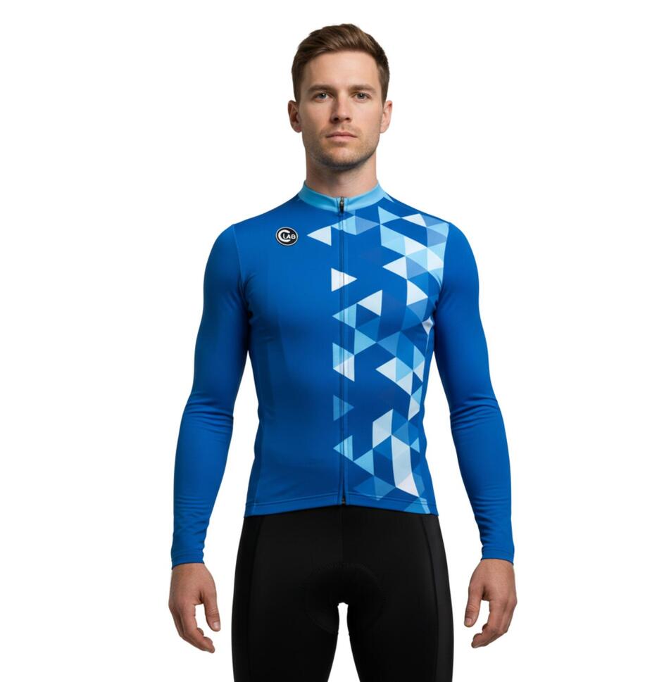 Koszulka kolarska z długim rękawem Alturo - Niebieska