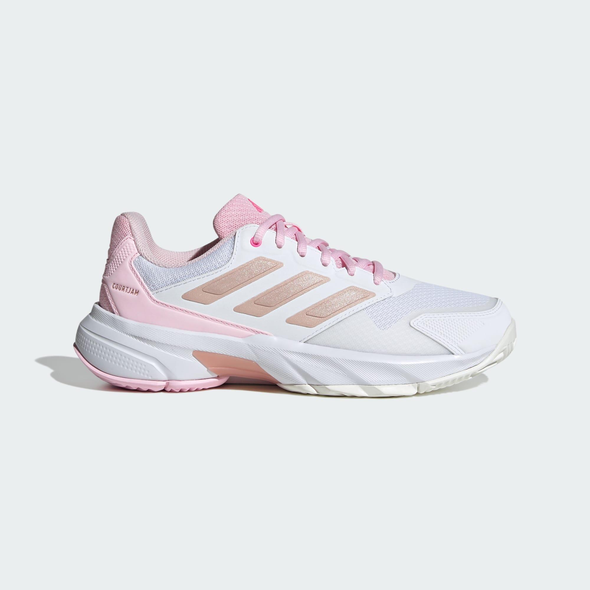 Adidas - Chaussure De Tennis Courtjam Control 3 - Chaussures De Sport - Blanc|gris|rose - 40,5 - Decathlon