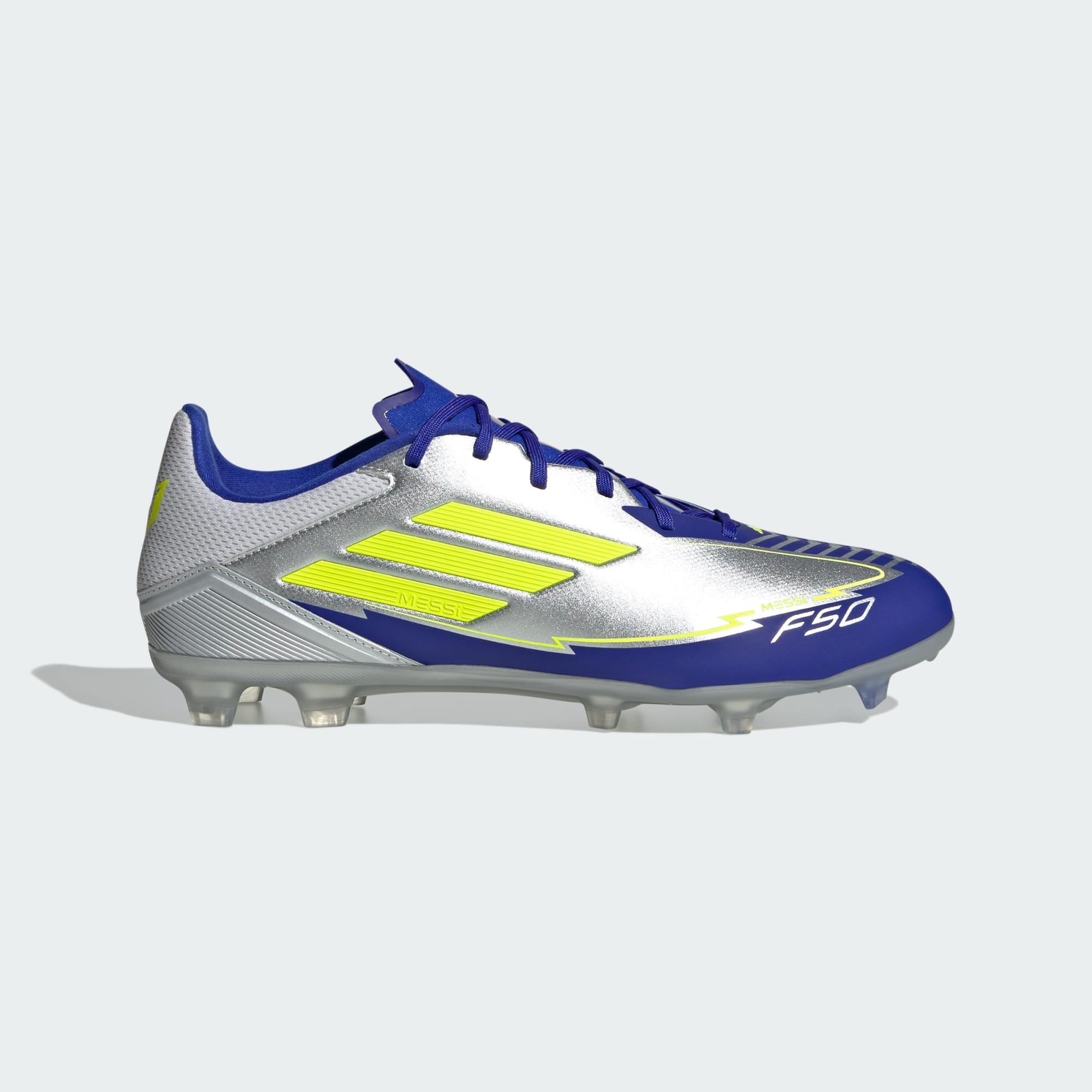 Adidas - Chaussure F50 League Messi Terrain Souple/multi-surfaces - Chaussures De Football - Bleu|gris|jaune - 47 - Decathlon