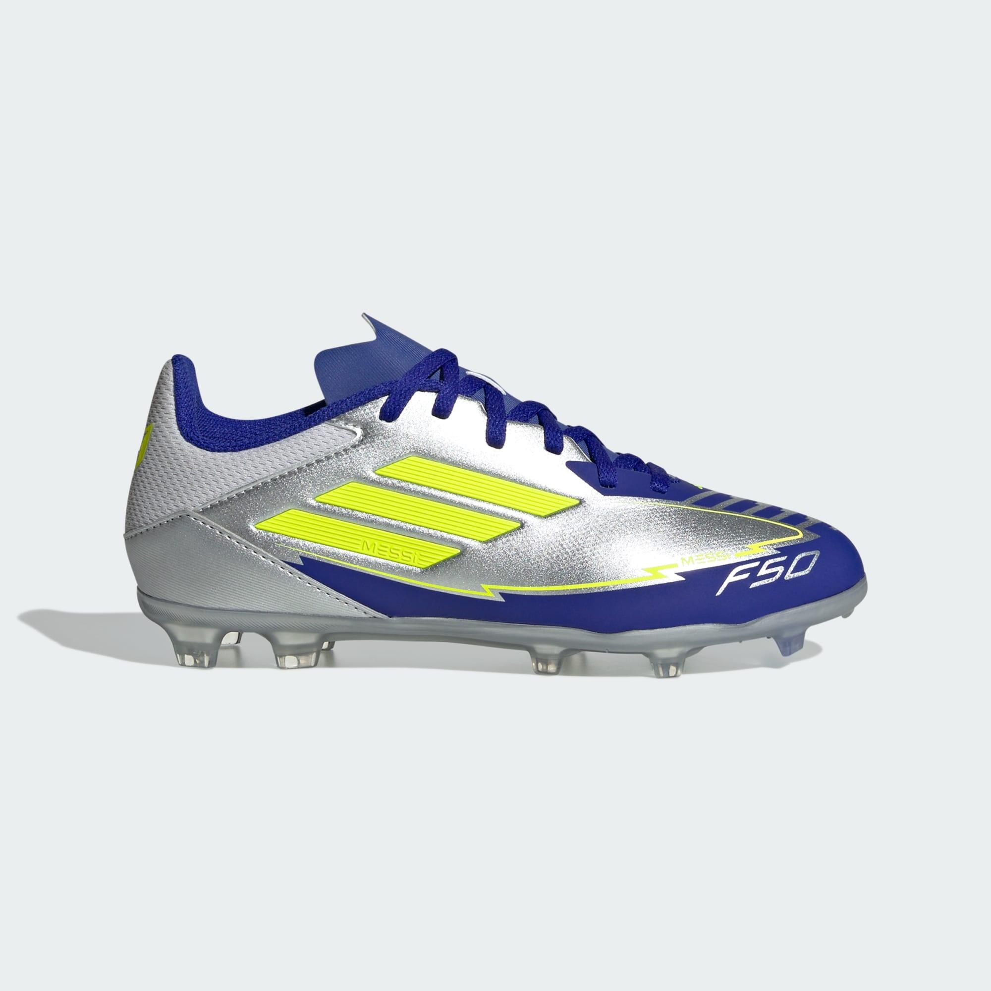 Adidas - Chaussure F50 League Messi Terrain Souple / Multi-surfaces Enfants - Chaussures De Football - Bleu|gris|jaune - 28 - Decathlon
