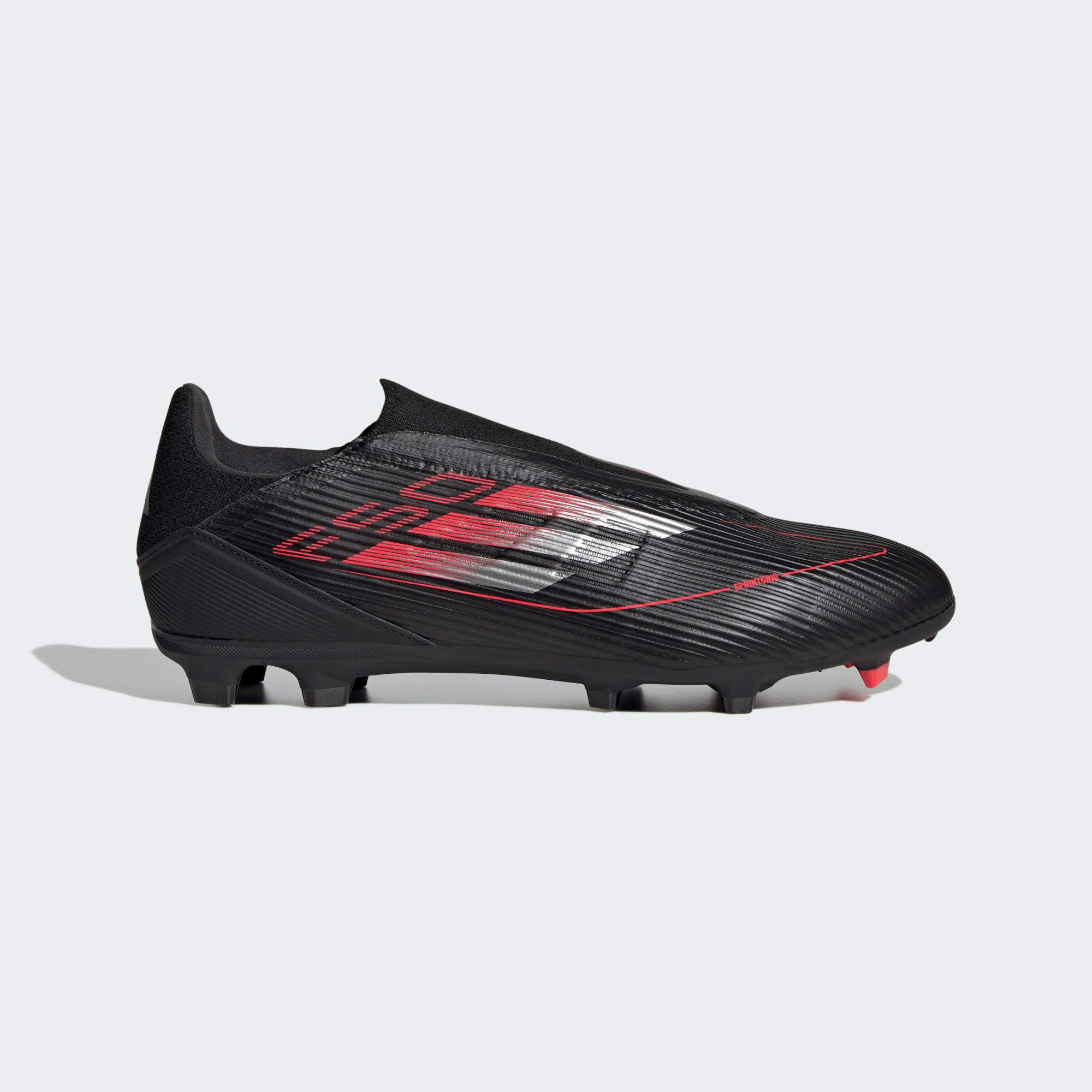 Adidas - Chaussure F50 League Sans Lacets Terrain Souple / Multi-surfaces - Chaussures De Football - Gris|noir|rouge - 44 - Decathlon