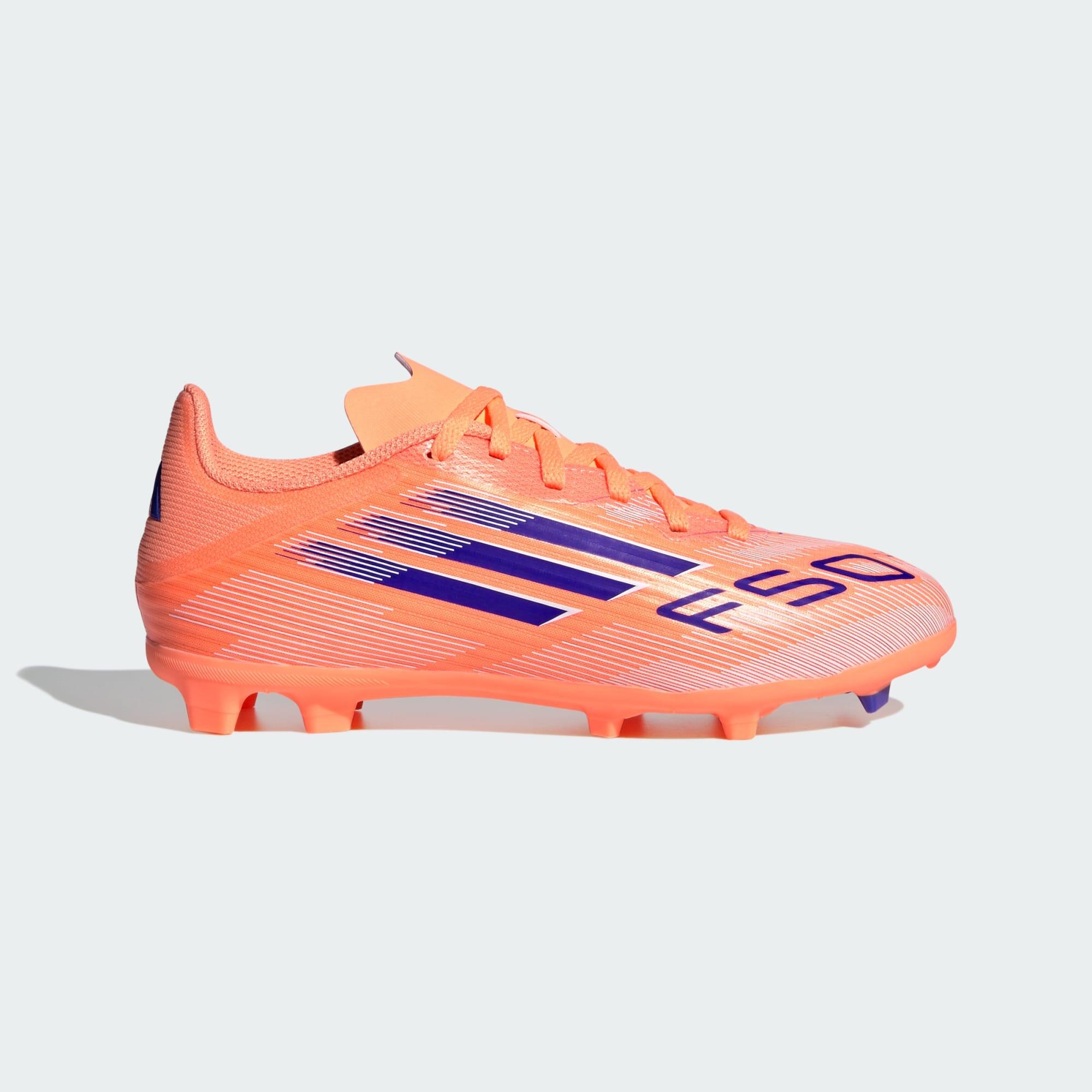 Adidas - Chaussure F50 Ligue Terrains Fermes/multi-surfaces - Chaussures De Football - Blanc|bleu|orange - Decathlon