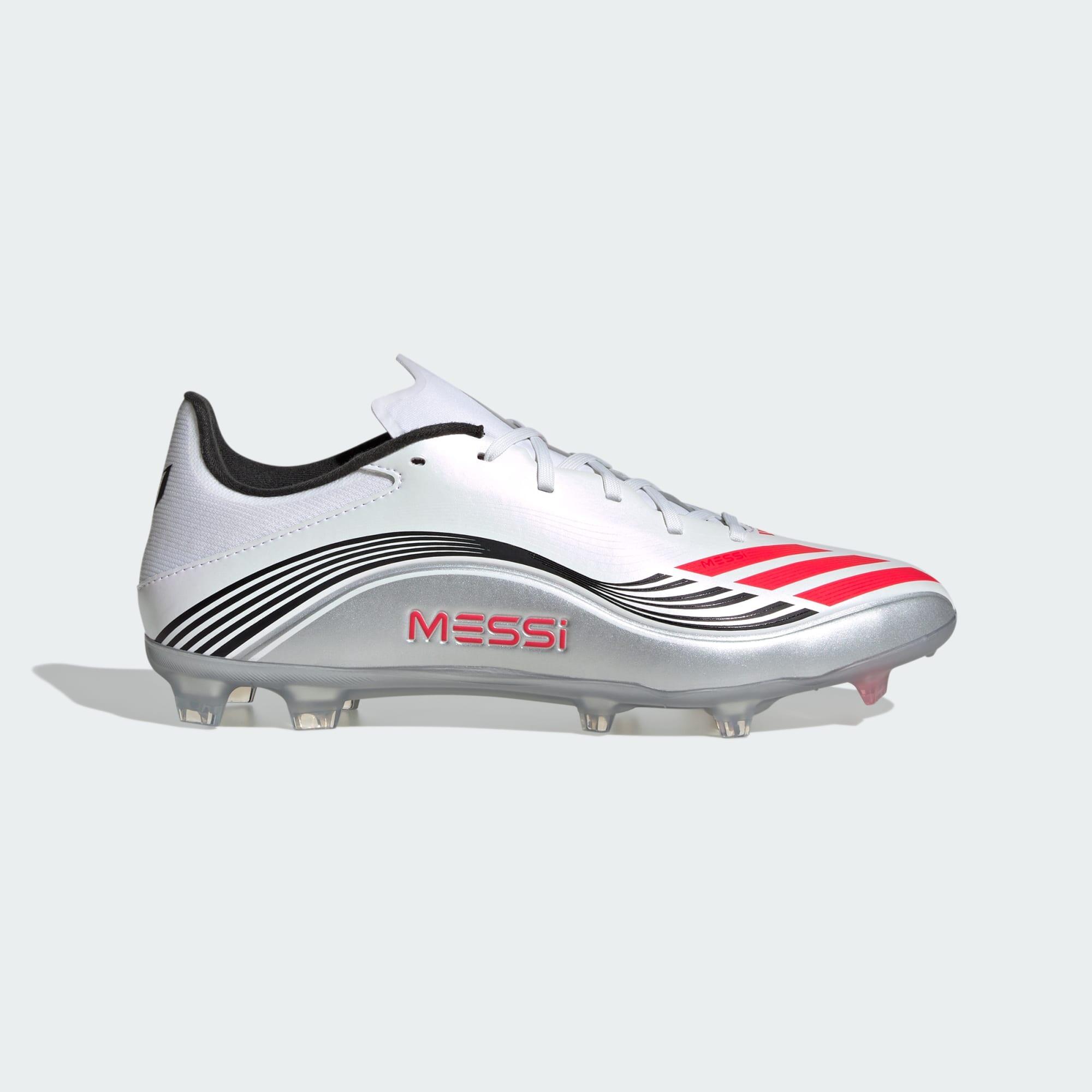 Adidas - Chaussure F50 Messi League Terrain Souple/multi-surfaces - Chaussures De Football - Blanc|gris|rouge - 42,5 - Decathlon
