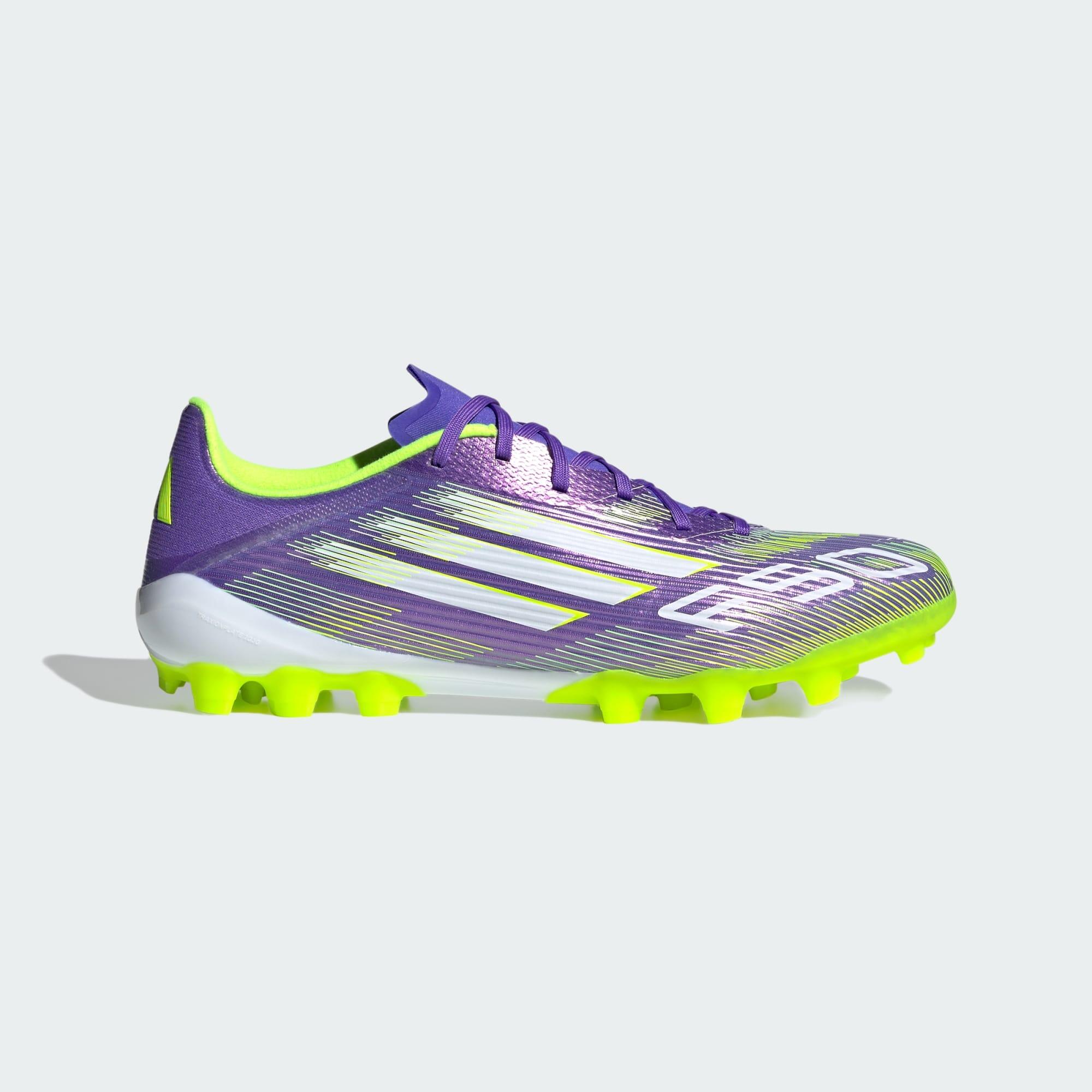 Adidas - Chaussure F50 League 2g/3g Terrain Synthétique - Chaussures De Football - Blanc|jaune|violet - 40 - Decathlon