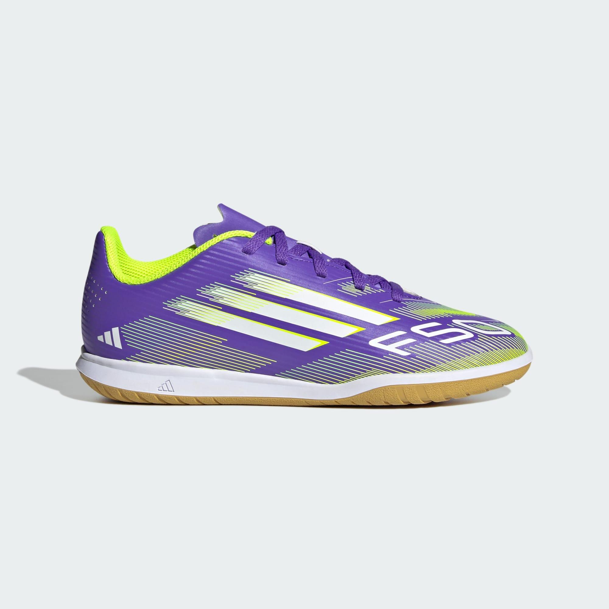 Adidas - Chaussure F50 Club Indoor Enfants - Chaussures De Futsal - Blanc|jaune|violet - Decathlon