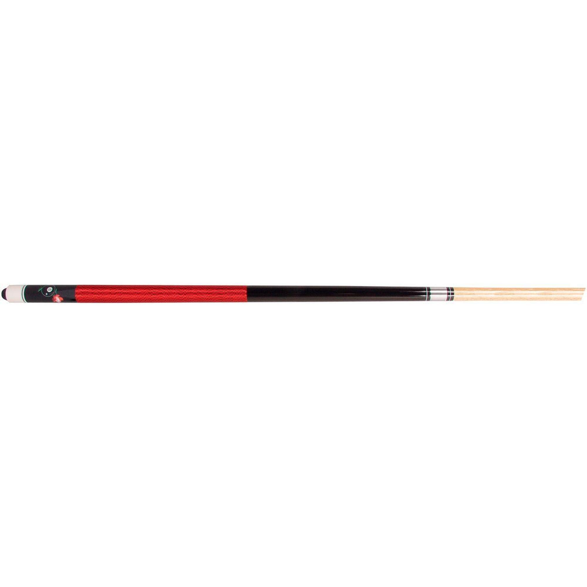 John West - Queue De Billard 2 Pièces John West, 145 Cm, Design 8-ball Et Roses, Rouge - Queue De Billard - Taille Unique - Decathlon